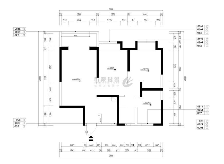 湖居笔记,现代轻奢风格,原始户型图